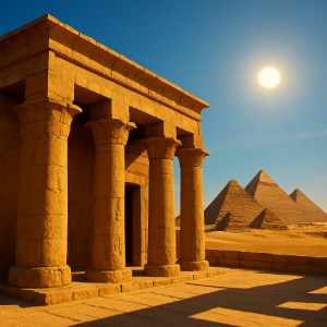 Kemetic symbols including the feather of Ma’at and rising sun